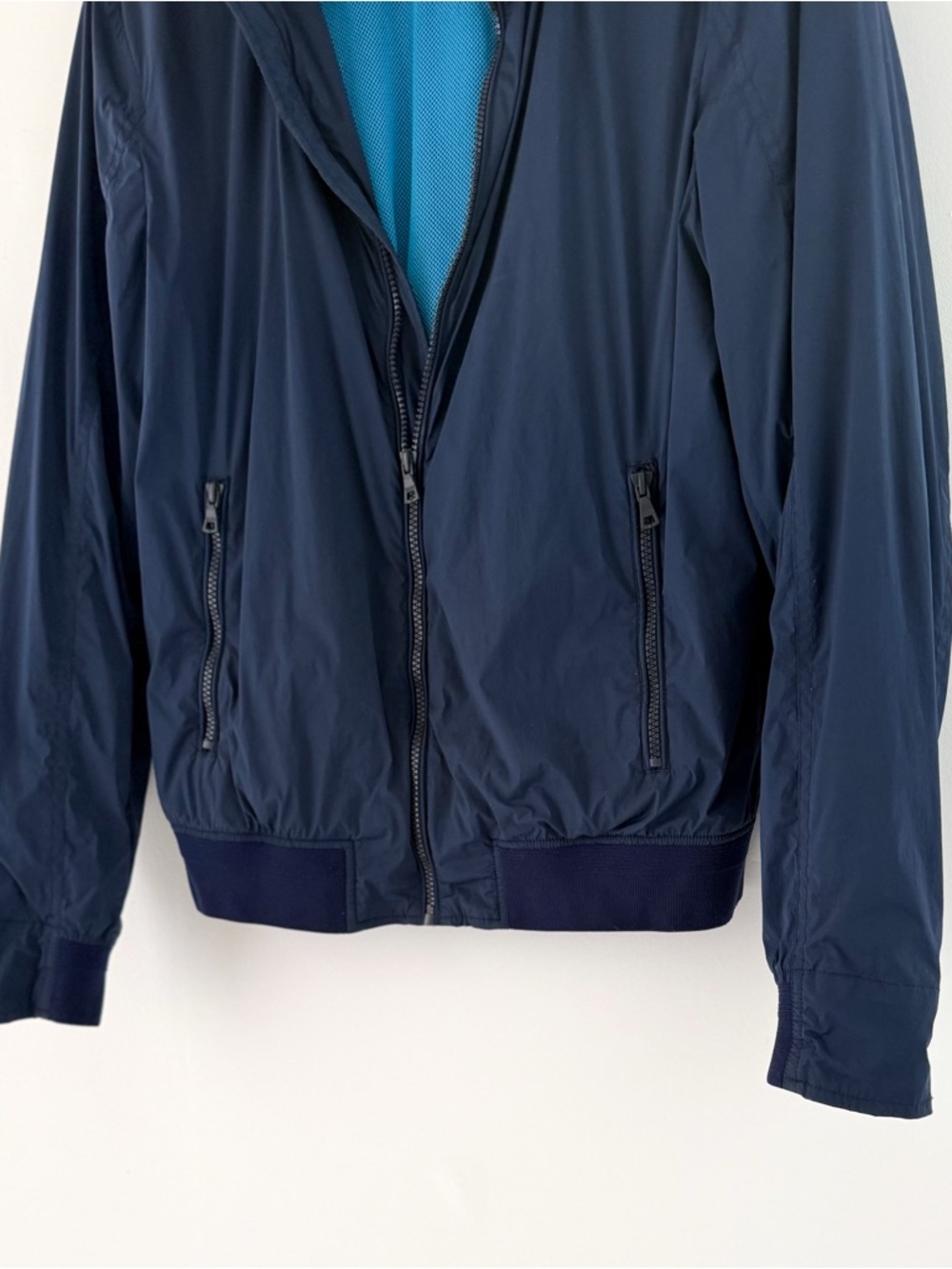 Orlebar Brown Windbreaker Bomber Jacket Spring Navy Blue Men's Size M - Picture 9 of 14